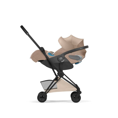 Carrinho De Bebê Cybex Coya Lux Style Collection Matte Black / Cozy Beige - Travel System Completo Desde o Nascimento